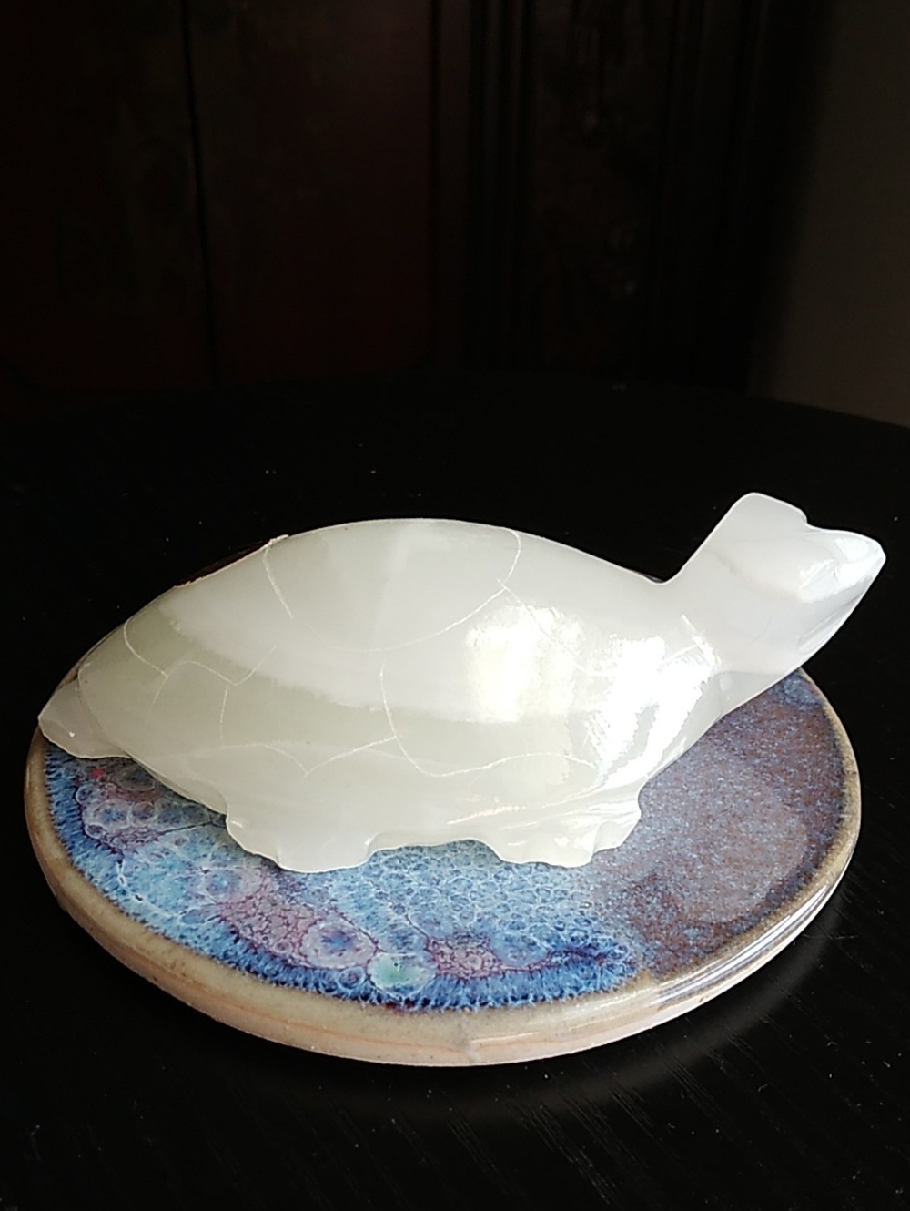 Mexican White Onyx Turtle Figurine